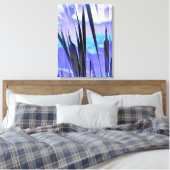 BLAUE KATTAILEN LEINWANDDRUCK (Insitu (Schlafzimmer))