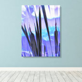 BLAUE KATTAILEN LEINWANDDRUCK (Insitu (Holzboden))