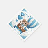Blaue Kätzchen-Baby-Shower-Wünsche 🐱 Serviette (Ecke)