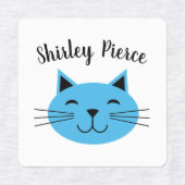 Blaue Kätzchen mit Individuelle Name-Eisen auf Bek Etiketten (Design 2)