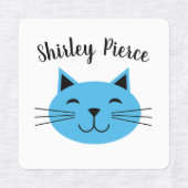 Blaue Kätzchen mit Individuelle Name-Eisen auf Bek Etiketten (Design 1)