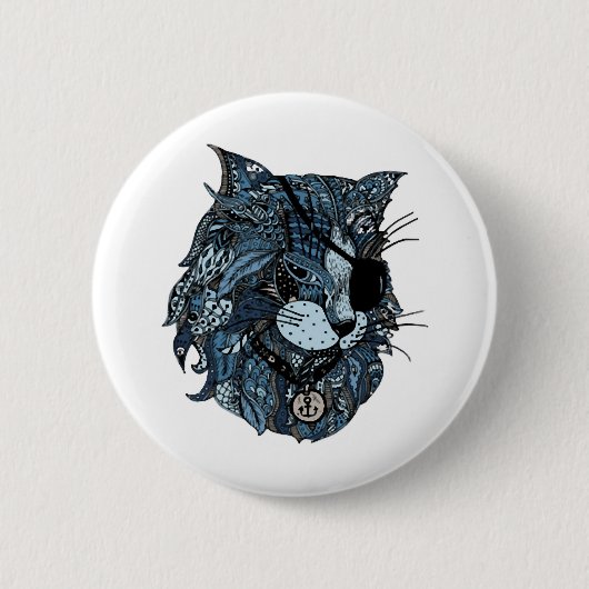 blaue Katze (3) Button (Vorderseite)