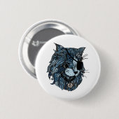 blaue Katze (3) Button (Vorne & Hinten)