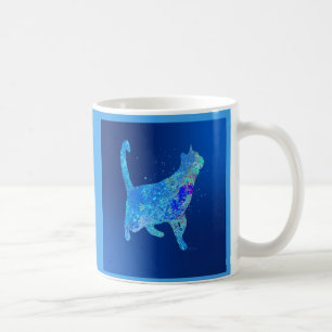 Blaue Katze auf dem Weg nach Hause Kaffeetasse