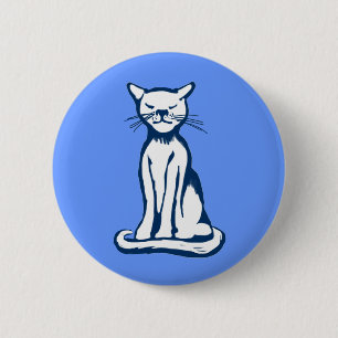 Blaue Katze Button