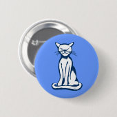 Blaue Katze Button (Vorne & Hinten)
