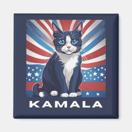 Blaue Katze für Kamala 2024 US-Wahldemokrat Magnet