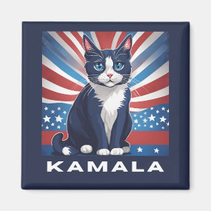 Blaue Katze für Kamala 2024 US-Wahldemokrat Magnet