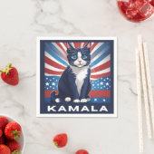 Blaue Katze für Kamala 2024 US-Wahldemokrat Serviette (Beispiel)