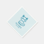 Blaue Katze Geburtstagsparty mit Farbkätzchen Serviette (Ecke)