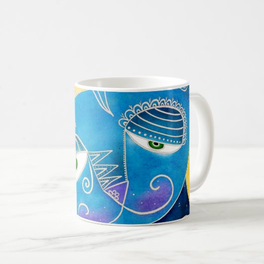Blaue Katze Kaffeetasse (VorderseiteRechts)