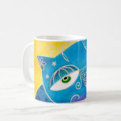 Blaue Katze Kaffeetasse (Vorderseite Links)
