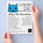 Blaue Katze, Katze Boarding, Werbung Flyer (Hand)