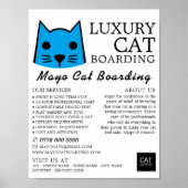 Blaue Katze, Katze Boarding, Werbung Poster (Vorne)