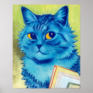 Blaue Katze, Louis Wain Poster