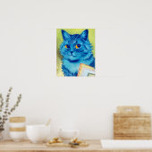 Blaue Katze, Louis Wain Poster (Küche)