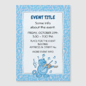 Blaue Katze mit Geigenmagnetischer Einladung (Vorderseite)