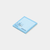 Blaue Katze mit Geigennotizen Post-it Klebezettel (angewinkelt)