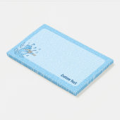 Blaue Katze mit Geigennotizen Post-it Klebezettel (angewinkelt)