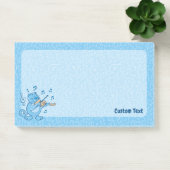 Blaue Katze mit Geigennotizen Post-it Klebezettel (Büro)