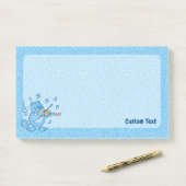 Blaue Katze mit Geigennotizen Post-it Klebezettel (Auf Schreibtisch)