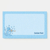 Blaue Katze mit Geigennotizen Post-it Klebezettel (Vorderseite)