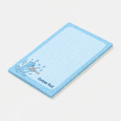 Blaue Katze mit Geigennotizen Post-it Klebezettel (angewinkelt)
