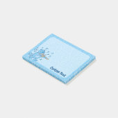 Blaue Katze mit Geigennotizen Post-it Klebezettel (angewinkelt)