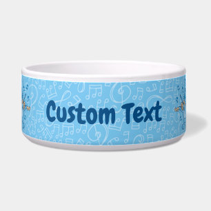 Blaue Katze mit Geigenschüssel Napf