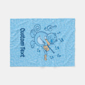 Blaue Katze mit Violin Fleece Blanket (Vorderseite (Horizontal))