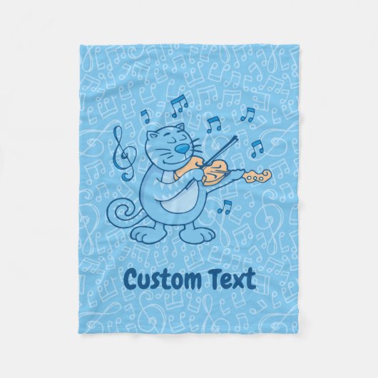 Blaue Katze mit Violin Fleece Blanket (Vorderseite)