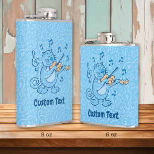 Blaue Katze mit Violin-Hip-Flask Flachmann