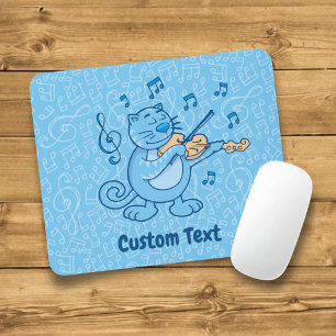 Blaue Katze mit Violin-Maus-Pad Mousepad