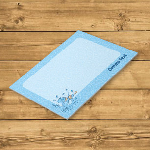 Blaue Katze mit Violin Notizblock