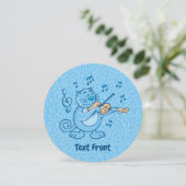 Blaue Katze mit Violine Einladung (Stehend Vorderseite)