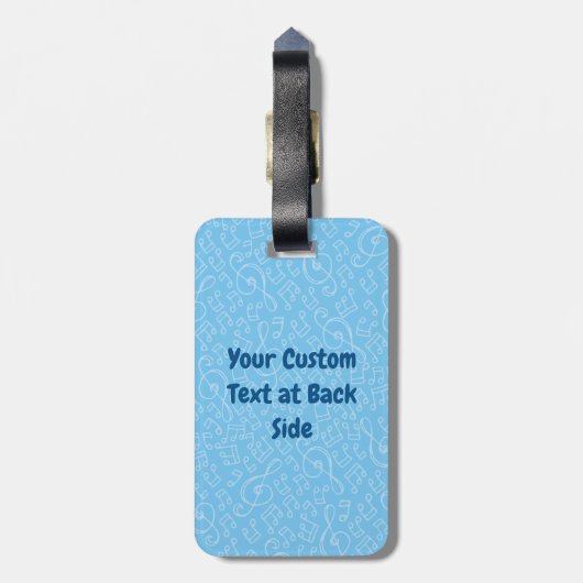 Blaue Katze mit Violine Gepäckanhänger (Rückseite vertikal)