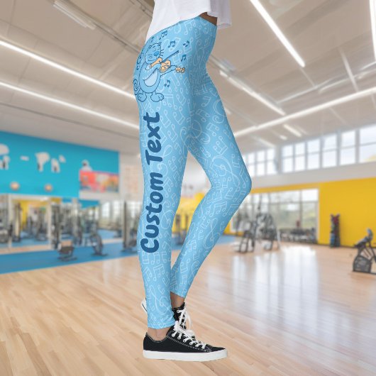 Blaue Katze mit Violine-Leggings Leggings