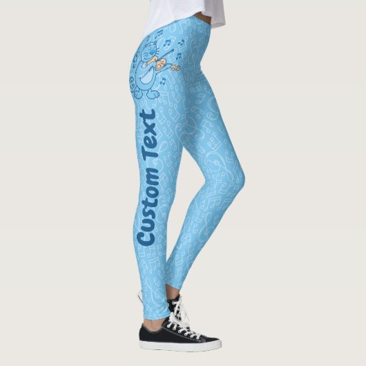 Blaue Katze mit Violine-Leggings Leggings (Rechts)