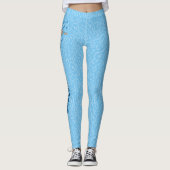 Blaue Katze mit Violine-Leggings Leggings (Vorderseite)