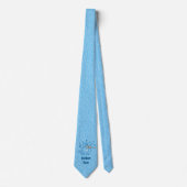 Blaue Katze mit Violine Neck Tie Krawatte (Vorderseite)