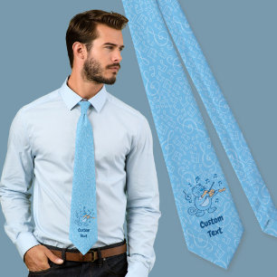 Blaue Katze mit Violine Neck Tie Krawatte