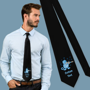 Blaue Katze mit Violine Neck Tie Krawatte
