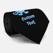 Blaue Katze mit Violine Neck Tie Krawatte (Gerollt)