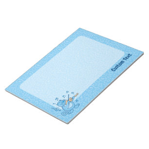 Blaue Katze mit Violine Notepad Notizblock