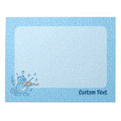 Blaue Katze mit Violine Notepad Notizblock (Vorderseite)