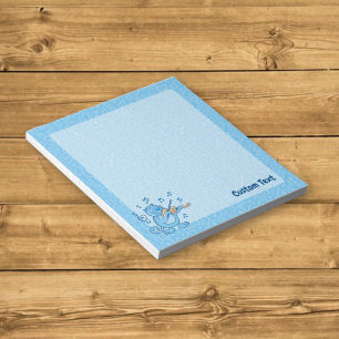 Blaue Katze mit Violine Notepad Notizblock