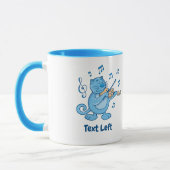 Blaue Katze mit Violine-Tasse Tasse (Links)