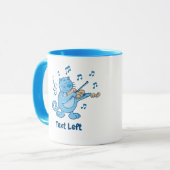 Blaue Katze mit Violine-Tasse Tasse (Vorderseite Links)