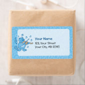 Blaue Katze mit Violinetikett (Insitu)