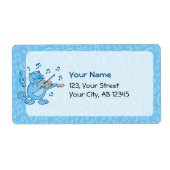 Blaue Katze mit Violinetikett (Vorne)